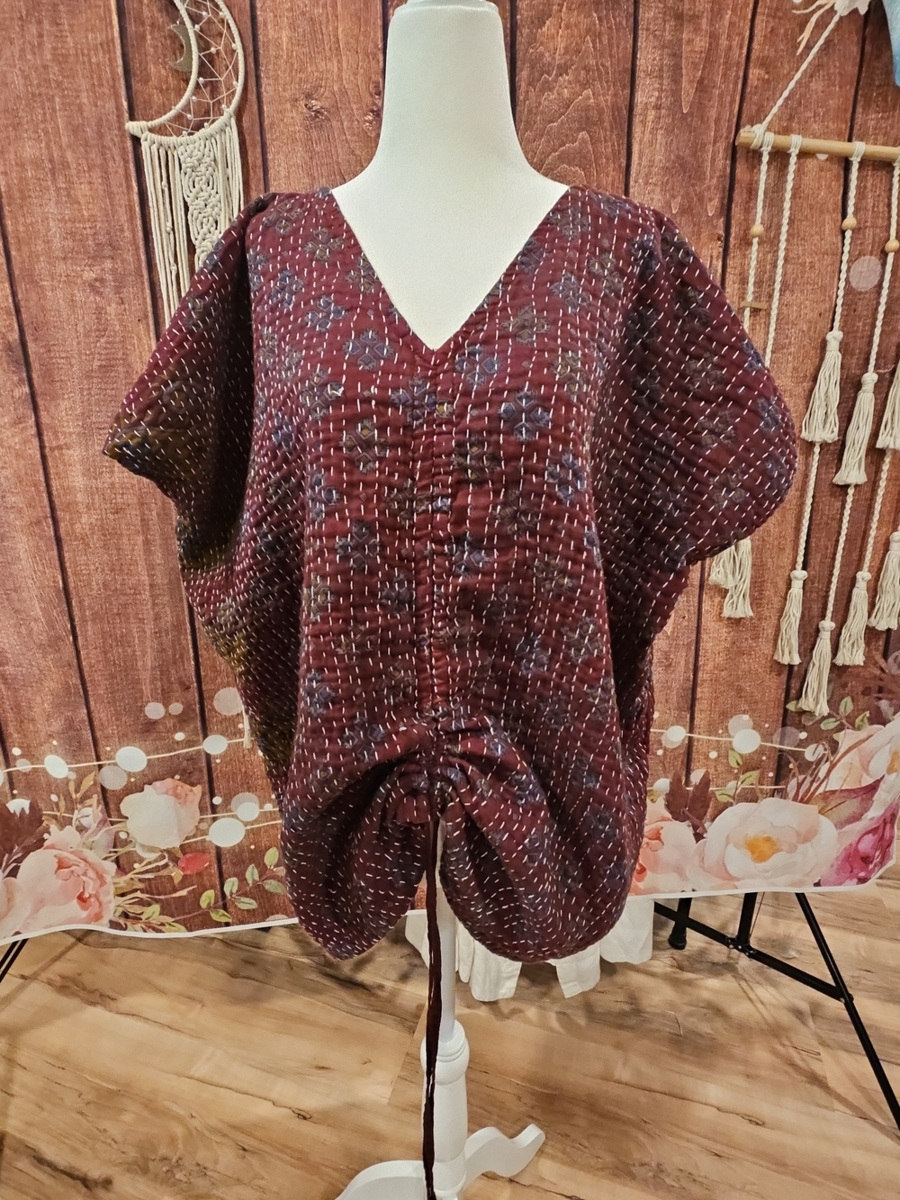 CUSTUM OVERDYED REVERSIBLE KANTHA TOP XS-2X